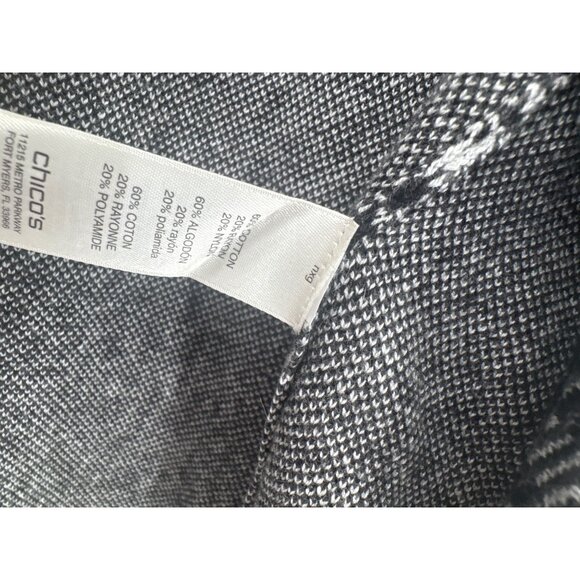 Chicos 3 Easywear Black  White Leopard Print Open Front Cardigan Sweater Size XL - Picture 5 of 5